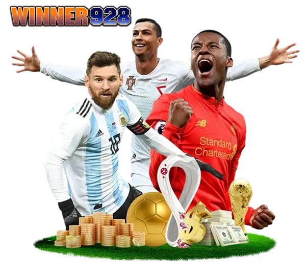 WINNER928 หมวดกีฬา รวมการเดิมพันฟุตบอลระดับโลก ภาพนักกีฬาชื่อดัง ถ้วยรางวัล และสัญลักษณ์การเงิน ลุ้นผลได้ทุกแมตช์